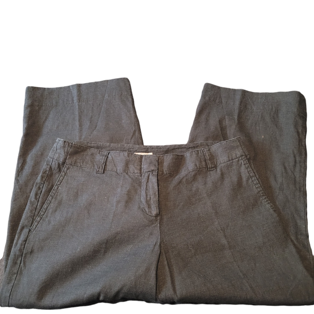 J Jill High Waisted Cropped Linen Pants